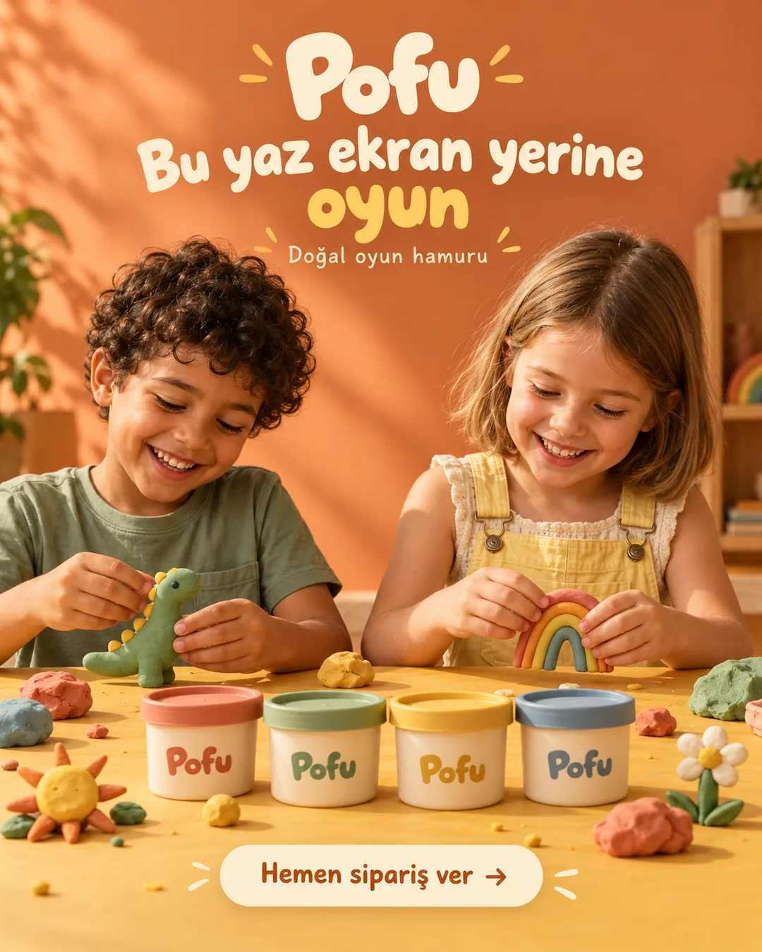 Pofu oyun hamuru reklam görseli